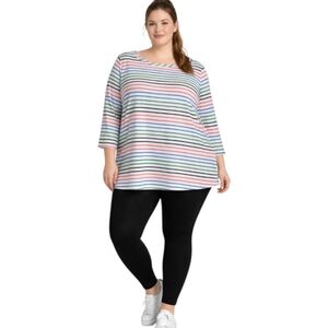 Croft & Barrow Women's Striped Long Sleeve Top - Blue, Pink, Black